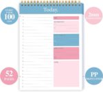 To Do List Notepad - Daily Planner Notepad Undated 52 Sheets Tear Off, 6.5" x 9.8" Checklist Productivity Organizer with Hourly Schedule for Tasks - Image 6