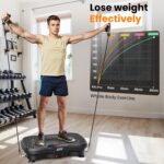 AXV Vibration Plate Fitness Platform Exercise Machine Vibrating Lymphatic Drainage Shaking Full Body Shaker Workout Vibrate Stand Shake Board Sport Gym for Weight Loss Fat Burner for Women Men - Image 5