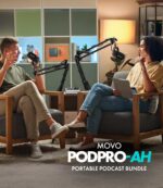 Movo Portable Podcast Equipment Bundle for iPhone/Android Phones- Podcast Kit with Audio Interface, 2 CastMic Dynamic Mics, 2 Headphones, 2 Boom Arms - for Smartphones, Computers, PC and Mac - Image 3