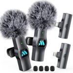 2pcs Dual Receivers Mini Microphone for iPhone 7-16 iPad Android Video Recording,Lavalier Wireless Microphone for Game Live Streaming,Interviews,YouTube,TikTok,Vlog,Gift - Image 2
