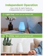 InnoGear Essential Oil Diffuser, Premium 5-in-1 Diffusers for Home Scent Aromatherapy Diffuser Air Desk Humidifier for Bedroom Large Room Office 7 Color LED 2 Mist Mode Waterless Auto Off, Basic White - Image 5