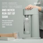 Woody Sparkling Water Maker - Silent Carbonated Water Machine Made of Renewable Wood Composite and 1L Water Bottle - Without CO2 Cylinder - Seltzer Maker Machine - Colour Sage Green - Image 6