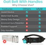 Vive Gait Belt (300lbs) Transfer Belt with Handles - Medical Nursing Safety Patient Assist - Bariatric, Elderly, Handicap, Physical Therapy - PT Gate Strap Quick Release Metal Buckle, Grabbing Teeth - Image 3