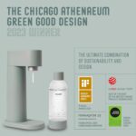 Woody Sparkling Water Maker - Silent Carbonated Water Machine Made of Renewable Wood Composite and 1L Water Bottle - Without CO2 Cylinder - Seltzer Maker Machine - Colour Sage Green - Image 5