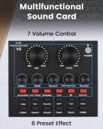 Podcast Equipment Bundle, All-in-One Audio Interface with Studio Condenser Microphone Perfect for Podcasting, Recording, Singing, Streaming and Gaming, PC, Smartphone, YouTube, TikTok (V8) - Image 4