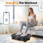 AXV Vibration Plate Fitness Platform Exercise Machine Vibrating Lymphatic Drainage Shaking Full Body Shaker Workout Vibrate Stand Shake Board Sport Gym for Weight Loss Fat Burner for Women Men - Image 4