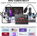 Podcast Equipment Bundle, BM-800 Recording Studio Package with Voice Changer for Gamer and All-in-One DJ Mixer, Perfect for Laptop Computer Vlog Living Broadcast Live Streaming YouTube TikTok - Image 5
