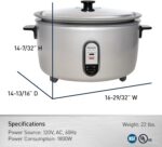 Panasonic Commercial Rice Cooker, Extra-Large Capacity 60-Cup (Cooked), 30-Cup (Uncooked) with One-Touch Operation and Durable Non-Stick Coated Pan - SR-GA541FH – Silver - Image 8