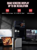 GMKtec EVO-X2 AI Mini PC Ryzen Al Max+ 395 (up to 5.1GHz) Mini Gaming Computers, 128GB LPDDR5X 8000MHz (16GB*8) 2TB PCIe 4.0 SSD, Quad Screen 8K Display, WiFi 7 & USB4, SD Card Reader 4.0 - Image 9