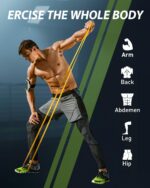 Resistance Bands for Working Out: 5-Levels Exercise Bands Set - Pull Up Assistance Elastic Silicone - Physical Therapy/Stretching/Training - Home Gym for Women/Men - Image 8
