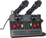 Podcast Equipment Bundle for 2 Mic Tiktok Video Content Creator Kit, Audio Interface DJ Mixer Sound Card/Board Condenser Microphone for Studio Smartphone/PC/Laptop Broadcast Recording/Live Stream - Image 2