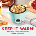 DASH Mini Rice Cooker Steamer with Removable Nonstick Pot, Keep Warm Function & Recipe Guide, .5 Quart, for Soups, Stews, Grains & Oatmeal - Aqua - Image 4