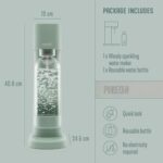 Woody Sparkling Water Maker - Silent Carbonated Water Machine Made of Renewable Wood Composite and 1L Water Bottle - Without CO2 Cylinder - Seltzer Maker Machine - Colour Sage Green - Image 8