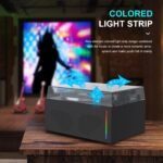 Turntables All-in-1 Vinyl Record Players with 2 Tweeter & 2 Bass HiFi Stereo Speakers Belt Drive Phono Preamp ATN-3600L MM Cartridge BT Wireless Aux-in RCA Line Auto Off Colored Light Strip Pure Black - Image 5
