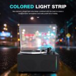 Turntables All-in-1 Vinyl Record Players with 2 Tweeter & 2 Bass HiFi Stereo Speakers Belt Drive Phono Preamp ATN-3600L MM Cartridge BT Wireless Aux-in RCA Line Auto Off Colored Light Strip Pure Black - Image 7