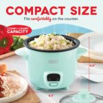 DASH Mini Rice Cooker Steamer with Removable Nonstick Pot, Keep Warm Function & Recipe Guide, .5 Quart, for Soups, Stews, Grains & Oatmeal - Aqua - Image 3