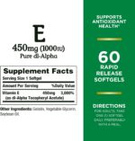 Nature's Bounty Vitamin E 1000 IU Softgels, Supports Antioxidant Health & Immune System, 1 Pack, 60 Softgels - Image 3
