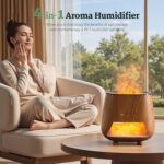 Essential Oil Diffuser for Home: Aromatherapy Diffuser with Himalayan Pink Salt Rock, 200ml Cool Mist Humidifier with 9 Colors LED Night Light and Auto Off Function for Bedroom - Image 3
