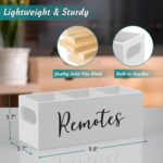 DRASTAR Remote Control Holder, TV Remote Holder, Remote Organizer Caddy for Table, Wooden Remote Box for Nightstand, Bedside Caddy, White, 3 Slots - Image 4