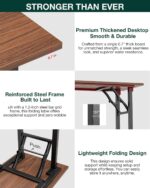 Frylr Small Folding Computer Desk – Portable 35.8 Inch Foldable Laptop Table, Collapsible and Compact for Easy Storage and Fast Setup, Lightweight for Small Spaces, Craft and Study Use, Dark Walnut - Image 6