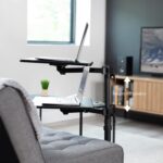 VIVO 20 inch Over Couch Swivel Table, Laptop Desk for Remote Work, Portable Recliner Workstation with Height Adjustable Swing Arm, Black, DESK-ST01C - Image 8