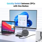 UGREEN USB Switch Selector 2 Computers Sharing 4 USB Devices USB 2.0 Peripheral Switcher Box Hub for Mouse Keyboard Scanner Printer PCs with One-Button Swapping and 2 Pack USB A to A Cable - Image 4