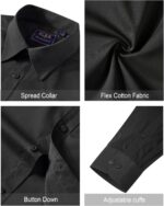J.VER Men's Dress Shirts Stretch Stain Shield Long Sleeve Solid Formal Shirt Business Casual Button Down Shirts - Image 6
