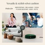Mindful and Modern Velvet Meditation Cushion - Luxury Zafu Floor Pillow for Yoga - Large Buckwheat Meditation Pillow with Luxe Removable Cover in Six Colors - Image 5
