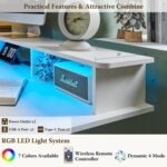 RedLemon 48Inch Gaming Desk, Electric Standing Desk with Height Adjustable, Power Outlets, LED Lights, Keyboard Tray, and Monitor Shelf, Stand Up Computer, White - Image 5