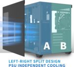 MUSETEX ATX PC Case, 3 x 120mm Fans Pre-Installed, 360MM RAD Support, 270° Full View Tempered Glass Gaming PC Case with Type-C, Mid Tower ATX Computer Case, Black, Y6 - Image 6