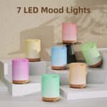ASAKUKI Essential Oil Diffuser, Aromatherapy Cool Mist Home Humidifier with 7 LED Color Changing Light and Auto-Off Safety Switch, 8 Essential Oils Set, 300ml (Brown with Oils) - Image 4