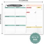 Weekly Planner Pad, 52 Letter Size Tear Off Sheets, 8.5” x 11” Undated Calendar Weekly Desk Planner Notepad, Daily Schedule Priorities To Do List for Week (Style 4) - Image 6