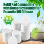 80 Pack White Refill Pads Compatible with Homedics Humidifier Essential Oil Diffuser Replacement Microfiber Triangle Tray Pads - Image 3