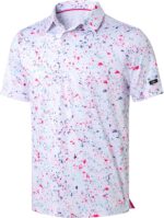 Obla Mens Golf Polo Shirts Short Sleeve Dry Fit Performance Moisture Wicking Casual Print Collared Golf Shirts for Men - Image 2
