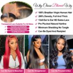 30 Inch 13x6 Lace Front Wigs Human Hair 200 Density Straight HD Lace Front Wigs Pre Plucked Straight Glueless Human Hair 13x6 HD Frontal Human Hair Wig for Women - Image 4