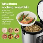 Hamilton Beach Digital Programmable Rice Cooker & Food Steamer, 8 Cups Cooked (4 Uncooked), With Steam & Rinse Basket, Stainless Steel (37518) - Image 3