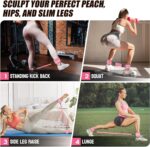Ankle Resistance Bands with Cuffs, Ankle Weights Bands for Working Out, Women Leg and Glutes Workout Equipment, Exercise Bands for Kickbacks, Butt and Booty Trainer, Home Gym Fitness Equipment - Image 7