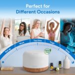 ASAKUKI 500ml Premium, Essential Oil Diffuser with Remote Control, 5 in 1 Ultrasonic Aromatherapy Fragrant Oil Humidifier Vaporizer, Timer and Auto-Off Switch Brown - Image 7