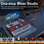 Podcast Equipment Bundle for 2 Mic Tiktok Video Content Creator Kit, Audio Interface DJ Mixer Sound Card/Board Condenser Microphone for Studio Smartphone/PC/Laptop Broadcast Recording/Live Stream - Image 4