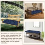 59 inch Waterproof Indoor/Outdoor Garden Bench Seat Cushions,Thicken Patio Bench Soft Rocking Chairs Pad Lounger Seat for Porch Wicker Loveseat Settee (59x19.6x3.9 inch,Navy - Image 4