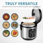 AROMA Professional Digital Rice Cooker, Multicooker, 4-Cup (Uncooked) / 8-Cup (Cooked), Steamer, Slow Cooker, Oatmeal Cooker, STS, Auto Keep Warm, 2 Qt, Stainless Steel Exterior, ARC-954SBD - Image 3