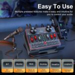 Podcast Equipment Bundle for 2 Mic Tiktok Video Content Creator Kit, Audio Interface DJ Mixer Sound Card/Board Condenser Microphone for Studio Smartphone/PC/Laptop Broadcast Recording/Live Stream - Image 5