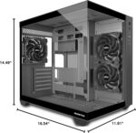 MUSETEX ATX PC Case, 3 x 120mm Fans Pre-Installed, 360MM RAD Support, 270° Full View Tempered Glass Gaming PC Case with Type-C, Mid Tower ATX Computer Case, Black, Y6 - Image 8