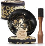 Authentic Tibetan Singing Bowl Set with Case – Meditation Bowl & Sound Bowl with Cushion, Mallet & Guide – Chakra Healing Tools – Stress Relief Instruments – Yoga Therapy Tools – Mindfulness Gift Set - Image 2