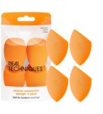 Real Techniques Miracle Complexion Sponge, Makeup Blender for Liquid and Cream Foundation, Full Coverage, Streak-Free Professional Makeup Tool, Cruelty Free, Vegan, Latex Free, 4 Count - Image 2
