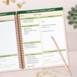 To Do List Cute Planner Undated Notebook, A4 Large Hardcover Spiral Schedule Retro Notebook, Aesthetic Daily for Students Girls Teens , Pink, Green (8.5x11) - Image 6