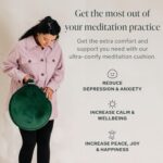 Mindful and Modern Velvet Meditation Cushion - Luxury Zafu Floor Pillow for Yoga - Large Buckwheat Meditation Pillow with Luxe Removable Cover in Six Colors - Image 8