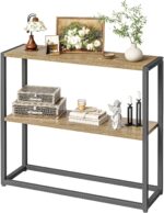 TIQLAB Small Entryway Table, 29.5" Narrow Console Table with Shelves, Sofa Table, Couch Table, Side Table, Entry Table for Hallway, Living Room, Small Space, Grey - Image 2