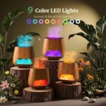 Essential Oil Diffuser for Home: Aromatherapy Diffuser with Himalayan Pink Salt Rock, 200ml Cool Mist Humidifier with 9 Colors LED Night Light and Auto Off Function for Bedroom - Image 6