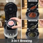 Single Serve Coffee Maker for K-Cup Pods & Ground Coffee, 6 to 14oz Brew Sizes, Strong Brew Option, Fast Brewing, Compact Design with Removable 40oz Reservoir, Travel Mug Friendly, Black - Image 5